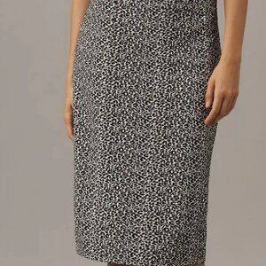 Maeve Black/White Animal Print Pencil Skirt